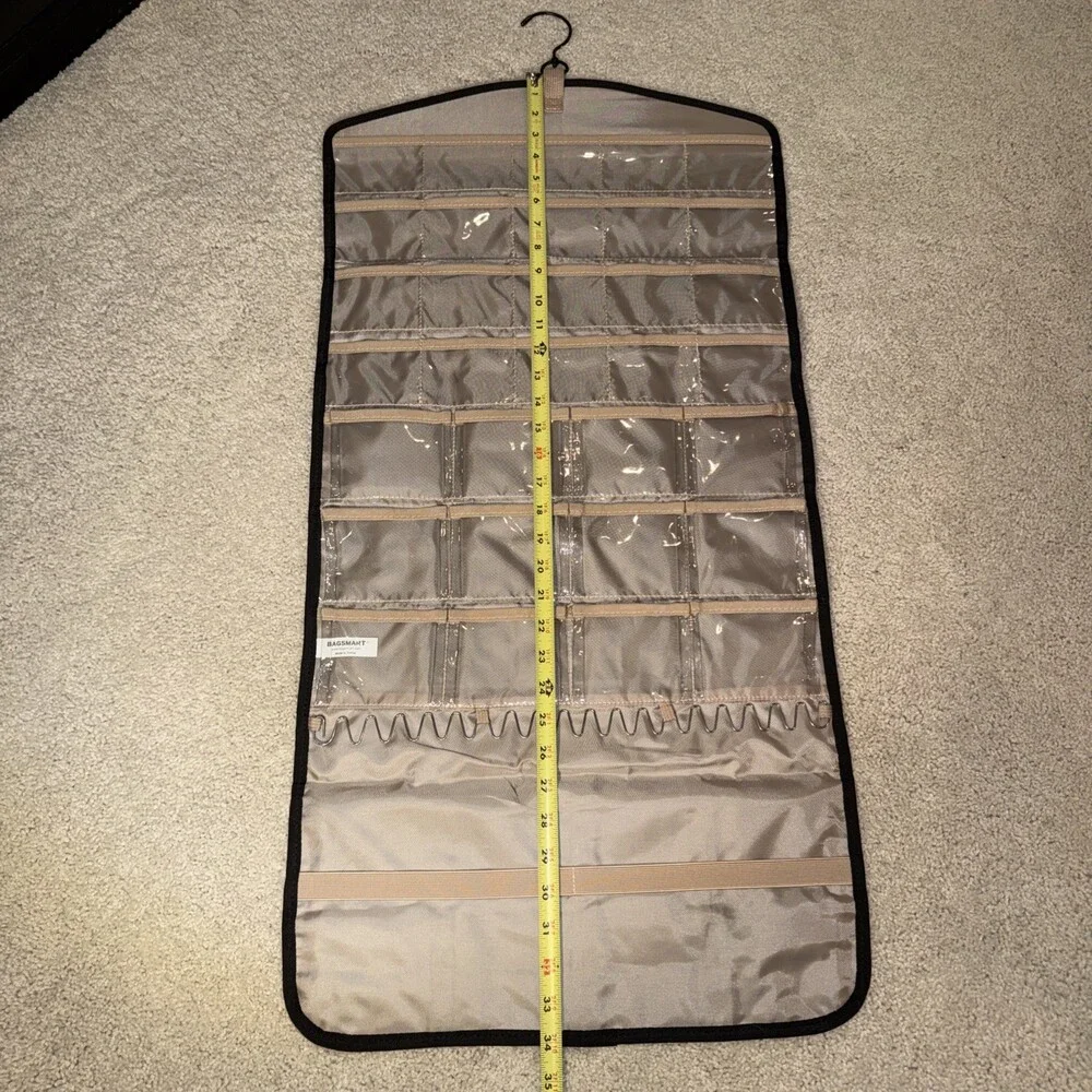 BAGSMART Hanging Jewelry Organizer with Hanger Metal Hooks Double-Sided Jewelry